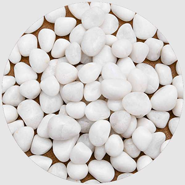 Super Marble Pebbles (White, Medium, Polished) – 1 kg